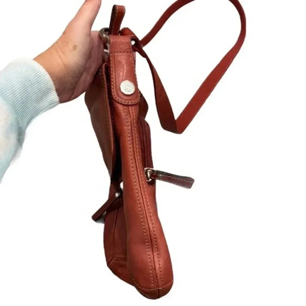 Fossil red leather crossbody bag